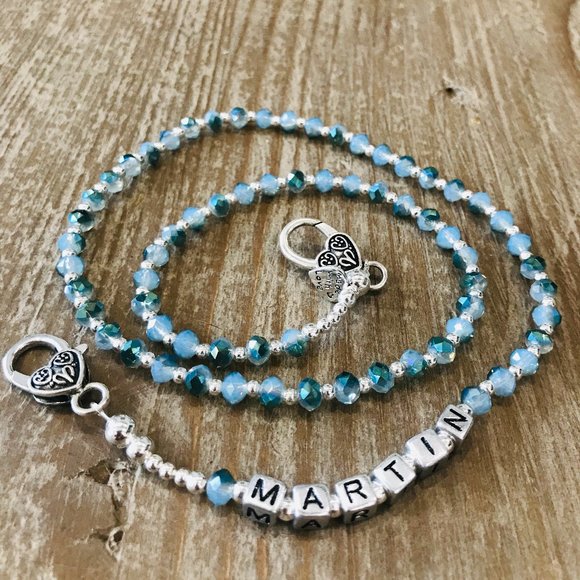 Face Mask Holder Bead Necklace Lanyard Personalize - Picture 1 of 6